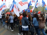 Участники первомайской демонстрации