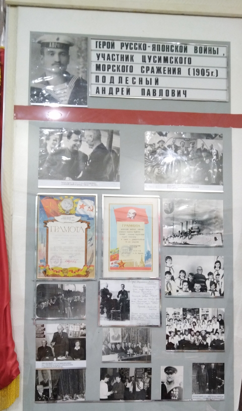 стенд, посвященный Андрею Подлесному в музее Сясьского ЦБК