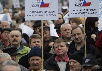 В Чехии прошла общенациональная акция протеста бюджетников