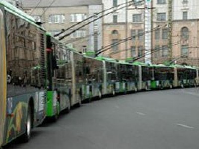 В Житомире остановился городской транспорт