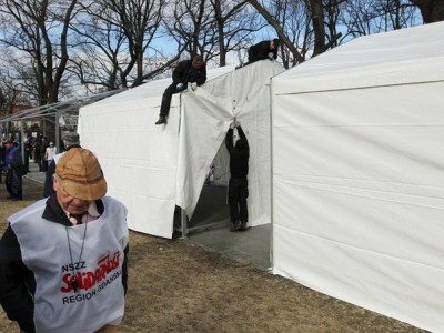 Палаточный городок "Солидарности" снова у стен парламента