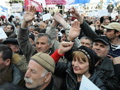 Полиция попыталась «свернуть» митинг грузинских активистов