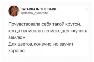 Список дел: купить землю